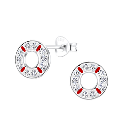 Wholesale Sterling Silver Rubber Ring Ear Studs - JD19395