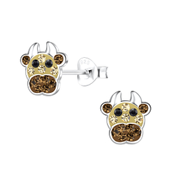 Wholesale Sterling Silver Cow Ear Studs - JD19489