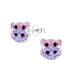 Wholesale Sterling Silver Hippopotamus Ear Studs - JD19499