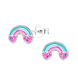 Wholesale Sterling Silver Rainbow Ear Studs - JD19401