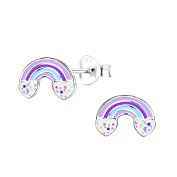 Wholesale Sterling Silver Rainbow Ear Studs - JD19342