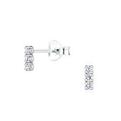 Wholesale Sterling Silver Bar Ear Studs - JD19405