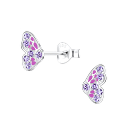 Wholesale Sterling Silver Butterfly Ear Studs - JD19447