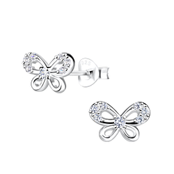 Wholesale Sterling Silver Butterfly Ear Studs - JD18728