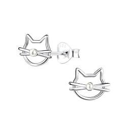 Wholesale Sterling Silver Cat Ear Studs - JD19411