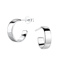 Wholesale Sterling Silver Half Hoop Ear Studs - JD19445