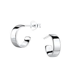 Wholesale Sterling Silver Half Hoop Ear Studs - JD19443