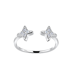 Wholesale Sterling Silver Opened Star Ring - JD19244