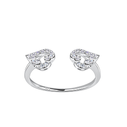 Wholesale Sterling Silver Opened Heart Ring - JD18546