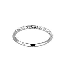 Wholesale Sterling Silver Hammered Ring - JD19278