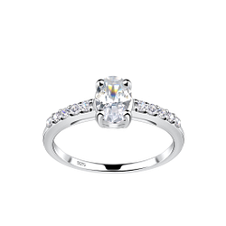 Wholesale Sterling Silver Oval Stone Ring - JD19222 Wholesale Sterling Silver Oval Stone Ring - JD19222