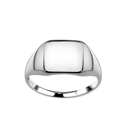 Wholesale Sterling Silver Rectangle Signet Ring - JD19389