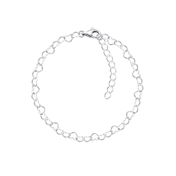 Wholesale 18cm Sterling Silver Heart Bracelet - JD8809