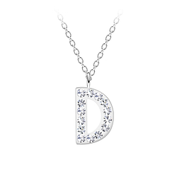Wholesale Sterling Silver Letter D Necklace - JD18714