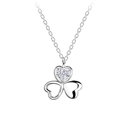 Wholesale Sterling Silver Shamrock Necklace - JD19550