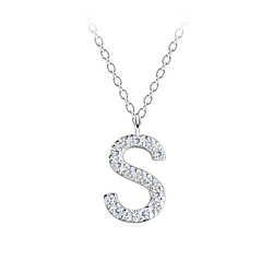 Wholesale Sterling Silver Letter S Necklace - JD18901
