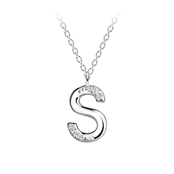 Wholesale Sterling Silver Letter S Necklace - JD19567