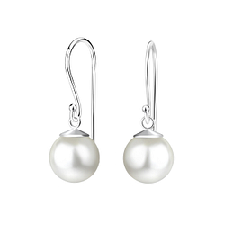 Wholesale 8mm Pearl Sterling Silver Earrings - JD19525