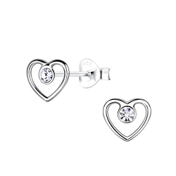 Wholesale Sterling Silver Heart Ear Studs - JD19599