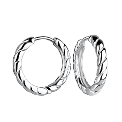 Wholesale 18mm Sterling Silver Twisted Huggie Earrings - JD19505