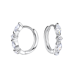 Wholesale Sterling Silver Geometric Huggie Earrings - JD19507