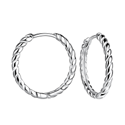 Wholesale Sterling Silver Twisted Huggie Earrings - JD19606