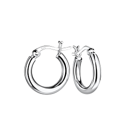 Wholesale 15mm Sterling Silver French Lock Ear Hoops - JD19537