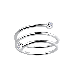 Wholesale Sterling Silver Triple Line Ring - JD18772 Wholesale Sterling Silver Triple Line Ring - JD18772