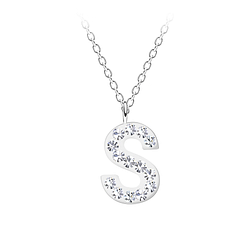 Wholesale Sterling Silver Letter S Necklace - JD19560
