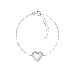 Wholesale Sterling Silver Heart Bracelet - JD19706