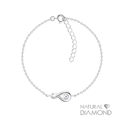 Wholesale Sterling Silver Infinity Bracelet With Natural Diamond - JD17062