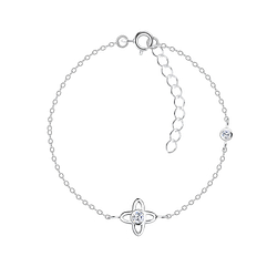 Wholesale Sterling Silver Flower Bracelet - JD16493