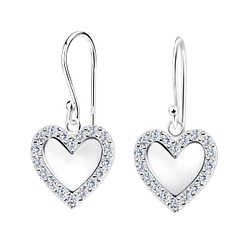 Wholesale Sterling Silver Heart Earrings - JD19707