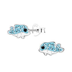 Wholesale Sterling Silver Dolphin Ear Studs - JD19630