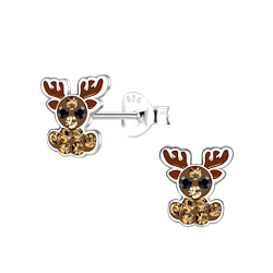 Wholesale Sterling Silver Deer Ear Studs - JD19715