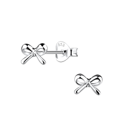 Wholesale Sterling Silver Bow Ear Studs - JD19725