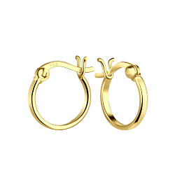 Wholesale 12mm Sterling Silver French Lock Ear Hoops - JD19676