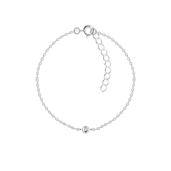 Wholesale Sterling Silver Single Stone Bracelet - JD19912