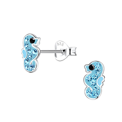 Wholesale Sterling Silver Seahorse Ear Studs - JD19803