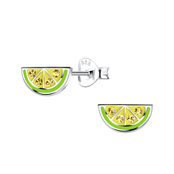 Wholesale Sterling Silver Lime Ear Studs - JD19893
