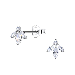 Wholesale Sterling Silver Flower Ear Studs - JD19876