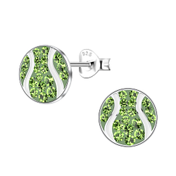 Wholesale Sterling Silver Tennis Ball Ear Studs - JD20020