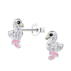 Wholesale Sterling Silver Flamingo Ear Studs - JD20024