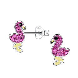 Wholesale Sterling Silver Flamingo Ear Studs - JD20008