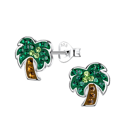 Wholesale Sterling Silver Coconut Tree Ear Studs - JD20037