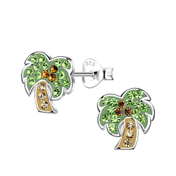 Wholesale Sterling Silver Coconut Tree Ear Studs - JD20049