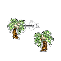 Wholesale Sterling Silver Coconut Tree Ear Studs - JD20048