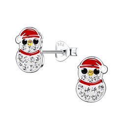 Wholesale Sterling Silver Snowman Ear Studs - JD20059