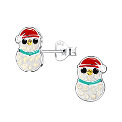 Wholesale Sterling Silver Snowman Ear Studs - JD20057