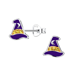 Wholesale Sterling Silver Witch Hat Ear Studs - JD20043